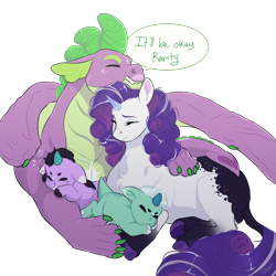 Size: 2500x2500 | Tagged: safe, artist:theartfox2468, imported from derpibooru, rarity, spike, oc, oc:ignatius spark, oc:jade gemstone, dracony, dragon, hybrid, pony, unicorn, alternate hairstyle, baby, brother and sister, description is relevant, dracony oc, eyes closed, father and child, father and daughter, father and son, female, grin, high res, hug, interspecies offspring, leonine tail, male, mare, markings, mother and child, mother and daughter, mother and son, offspring, older, older spike, parent:rarity, parent:spike, parents:sparity, redesign, scar, shipping, siblings, simple background, smiling, sparity, straight, transparent background, twins, unshorn fetlocks, winged spike, wings