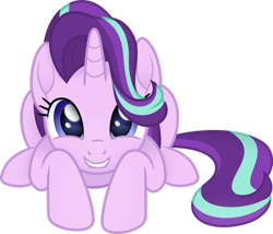 Size: 1920x1642 | Tagged: safe, artist:negatif22, imported from derpibooru, part of a set, starlight glimmer, pony, unicorn, cute, female, glimmerbetes, imminent pounce, lip bite, looking at you, lying down, mare, prone, simple background, solo, transparent background, vector