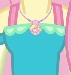 Size: 1920x2033 | Tagged: safe, imported from derpibooru, screencap, fluttershy, equestria girls, equestria girls series, holidays unwrapped, spoiler:eqg series (season 2), boobshot, breasts, cropped, female, geode of fauna, jewelry, magical geodes, necklace, o come all ye squashful, pictures of chests, solo