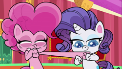 Size: 1280x720 | Tagged: safe, imported from derpibooru, screencap, pinkie pie, rarity, earth pony, pony, unicorn, my little pony: pony life, spoiler:pony life s02e23, g4.5, pony life, the de-stress ball