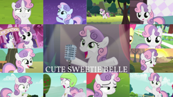 Size: 1280x721 | Tagged: safe, edit, edited screencap, editor:quoterific, imported from derpibooru, screencap, apple bloom, rarity, sweetie belle, pony, unicorn, bloom and gloom, brotherhooves social, flight to the finish, forever filly, owl's well that ends well, sisterhooves social, sleepless in ponyville, surf and/or turf, the break up breakdown, the cart before the ponies, the one where pinkie pie knows, the show stoppers, twilight time, :o, carousel boutique, cute, diasweetes, female, filly, helmet, mare, microphone, night, open mouth, sad, sadorable, singing, smiling