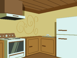 Size: 800x600 | Tagged: safe, artist:rangelost, imported from derpibooru, cyoa:d20 pony, background, house, indoors, kitchen, no pony, pixel art, refrigerator