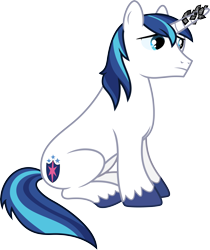 Size: 5029x6000 | Tagged: safe, alternate version, artist:chainchomp2, imported from derpibooru, shining armor, pony, unicorn, the crystal empire, horn, horn crystals, magic suppression, male, simple background, sitting, solo, stallion, transparent background, vector