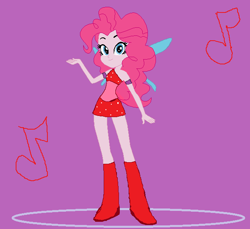 Size: 622x569 | Tagged: safe, artist:r-gonz, artist:selenaede, imported from derpibooru, pinkie pie, fairy, human, equestria girls, barely eqg related, base used, blue wings, boots, clothes, crossover, dress, eqg promo pose set, fairy wings, fairyized, high heel boots, high heels, looking at you, magic winx, musa, red dress, red shoes, shoes, wings, winx, winx club, winxified