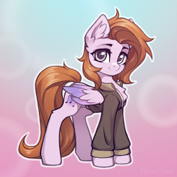 Size: 2000x2000 | Tagged: safe, artist:inowiseei, imported from derpibooru, oc, oc only, pegasus, pony, clothes, female, high res, jacket, mare, solo, varsity jacket