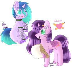 Size: 1936x1842 | Tagged: safe, artist:pasteldraws, imported from derpibooru, pony, unicorn, choker, fishnets, pencil, redesign, simple background, transparent background