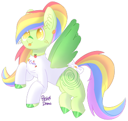 Size: 1710x1622 | Tagged: safe, artist:pasteldraws, imported from derpibooru, pegasus, pony, bow, cute, multicolored hair, ponytail, rainbow hair, simple background, solo, transparent background
