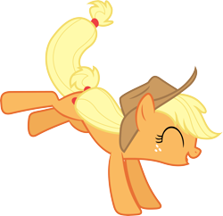 Size: 6187x6000 | Tagged: safe, artist:gamemasterluna, imported from derpibooru, applejack, earth pony, pony, applejack's hat, cowboy hat, eyes closed, female, hat, mare, open mouth, simple background, solo, stetson, transparent background, vector