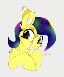 Size: 1536x1859 | Tagged: safe, artist:airfly-pony, imported from derpibooru, oc, oc only, oc:mixi creamstar, earth pony, pony, birthday, ethereal mane, galaxy mane, gift art, solo