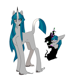 Size: 2033x2202 | Tagged: safe, artist:aztrial, imported from derpibooru, pony of shadows, stygian, unicorn, corrupted, dark magic, facial hair, goatee, high res, long hair, magic, story included