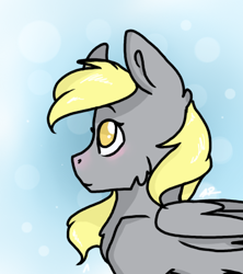 Size: 400x450 | Tagged: safe, artist:cookietasticx3, imported from derpibooru, derpy hooves, pegasus, pony, abstract background, female, mare, solo, wings