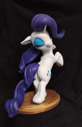 Size: 686x1060 | Tagged: safe, artist:vita96, imported from derpibooru, rarity, pony, unicorn, black background, butt, craft, one eye closed, photo, plot, sculpture, simple background, solo, wink