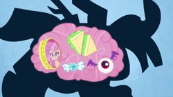 Size: 1280x720 | Tagged: safe, imported from derpibooru, screencap, discord, fluttershy, draconequus, pegasus, pony, my little pony: pony life, spoiler:pony life s02e26, brain, candy, eyeball, female, food, g4.5, implied discoshy, implied shipping, implied straight, journey to the center of the 'cord, male, organs, pony life, sandwich, wings