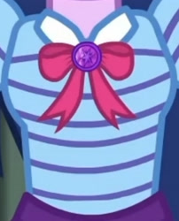 Size: 1920x2380 | Tagged: safe, imported from derpibooru, screencap, sci-twi, twilight sparkle, equestria girls, equestria girls series, holidays unwrapped, spoiler:eqg series (season 2), boobshot, bowtie, breasts, cropped, female, geode of telekinesis, jewelry, magical geodes, necklace, o come all ye squashful, pictures of chests, solo