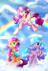 Size: 400x600 | Tagged: safe, artist:小螃蟹crab, imported from derpibooru, izzy moonbow, pipp petals, sunny starscout, g5, trio
