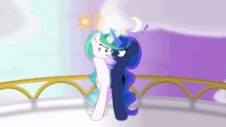Size: 1920x1080 | Tagged: safe, artist:mlpconjoinment, imported from derpibooru, princess celestia, princess luna, oc, alicorn, pony, alicorn oc, alicorn princess, animated, argument, background, balcony, butt, butt expansion, canterlot, canterlot castle, commissioner:bigonionbean, conjoined, cutie mark, cutie mark fusion, dialogue, embarrassed, ethereal mane, ethereal tail, exclamation point, extra thicc, female, flank, fuse, fused, fusion, growth, horn, interrobang, large butt, magic, merge, merging, moon, no sound, plot, question mark, royal sisters, shocked, shocked expression, shocked face, siblings, sisters, sun, swelling, transformation, video, webm, wings, writer:bigonionbean, yelling
