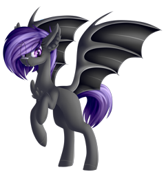 Size: 2404x2494 | Tagged: safe, artist:mediasmile666, imported from derpibooru, oc, oc only, bat pony, pony, bat pony oc, bat wings, fangs, female, high res, mare, simple background, solo, spread wings, transparent background, wings