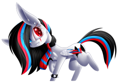 Size: 2945x2036 | Tagged: safe, artist:mediasmile666, imported from derpibooru, oc, oc only, oc:huirou lazuli, pegasus, pony, colored wings, female, heterochromia, high res, mare, necktie, simple background, solo, transparent background, wings