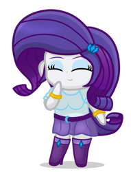 Size: 461x603 | Tagged: safe, artist:tabrony23, imported from derpibooru, rarity, equestria girls, boots, breasts, chibi, clothes, cute, eyes closed, shoes, simple background, skirt, smiling, solo, transparent background