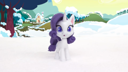 Size: 1920x1080 | Tagged: safe, imported from derpibooru, screencap, rarity, pony, my little pony: stop motion short, snow pony contest (short), g4.5, pony life, snow, solo, stop motion