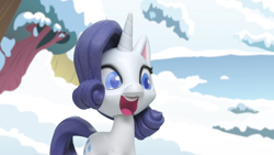 Size: 1920x1080 | Tagged: safe, imported from derpibooru, screencap, rarity, pony, my little pony: pony life, my little pony: stop motion short, snow pony contest (short), g4.5, pony life, smiling, solo, stop motion