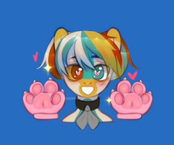 Size: 950x794 | Tagged: safe, artist:azaani, imported from derpibooru, oc, oc only, earth pony, pony, anime, bowtie, clothes, male, oc name needed, paw pads, paws, simple background, solo