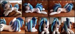 Size: 2868x1315 | Tagged: safe, artist:littlefairyswonders, imported from derpibooru, dj pon-3, vinyl scratch, pony, irl, lying down, photo, plushie, prone, solo