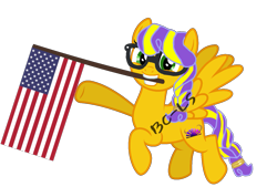 Size: 1419x957 | Tagged: safe, artist:bc-ls, imported from derpibooru, oc, oc only, oc:sunrise glisten, pony, base used, flag, simple background, solo, transparent background, united states