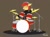 Size: 4096x3012 | Tagged: safe, artist:samsailz, imported from derpibooru, oc, oc only, earth pony, pony, drum kit, drums, drumsticks, jamming out, musical instrument, one eye closed, solo, wink