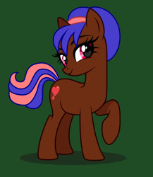 Size: 1535x1768 | Tagged: safe, artist:toti_moth, imported from derpibooru, oc, oc only, oc:hearts desire, pony, blue hairstyle, blue tail, heart pony, lovely pony, pink and blue hairstyle and tail, pink eyes, pink hairstyle, pink hoop, pink tail, pony ebony, red heart