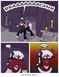 Size: 1200x1552 | Tagged: safe, artist:deusexequus, imported from derpibooru, lord tirek, centaur, comic:fix, angry, comic, male, nose piercing, nose ring, piercing, screaming, septum piercing, speech bubble, young tirek, younger