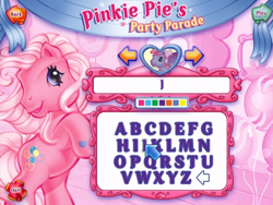 Size: 1438x1080 | Tagged: safe, imported from derpibooru, pinkie pie (g3), starsong, earth pony, pegasus, pony, arrow, g3, game, letter, pinkie pie's party parade, your name