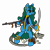 Size: 4000x4000 | Tagged: safe, artist:dice-warwick, imported from derpibooru, oc, oc only, oc:cavall, oc:nightstalker, oc:star charter, pony, semi-anthro, fallout equestria, 10mm pistol, clothes, collar, cutlass, digital art, dog collar, ear piercing, fallout equestria: desperados, fangs, gun, jewelry, nightstalker, piercing, ring, simple background, standing, sword, tight clothing, tommy gun, transparent background, vest, wavy mane, wavy tail, weapon