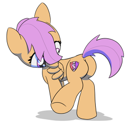 Size: 5000x5000 | Tagged: safe, artist:platypus in a can, artist:platypus-pancakes, imported from derpibooru, scootaloo, pegasus, pony, butt, grooming, plot, preening, scootabutt, simple background, solo, transparent background
