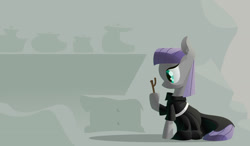 Size: 1280x747 | Tagged: safe, artist:rdt727, imported from derpibooru, maud pie, twiggy (pet), earth pony, pony, alternate clothes, implied mudbriar, mourning, solo, twiggy