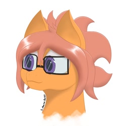 Size: 1500x1500 | Tagged: safe, artist:shoophoerse, imported from derpibooru, oc, oc only, oc:shoop, pegasus, pony, bust, glasses, portrait, signature, simple background, solo, white background