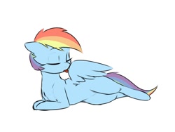 Size: 600x450 | Tagged: safe, artist:captainpudgemuffin, color edit, edit, edited edit, editor:dashiswaifu69, imported from derpibooru, rainbow dash, pegasus, pony, captainpudgemuffin is trying to murder us, colored, cute, dashabetes, eyes closed, female, grooming, licking, licking wings, lying down, mare, missing cutie mark, mlem, on side, preening, prone, side, silly, simple background, solo, spread wings, tongue out, white background, wings