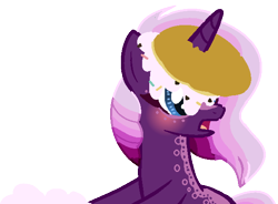 Size: 594x438 | Tagged: safe, artist:princess-kitsune-tsu, artist:venomous-cookietwt, imported from derpibooru, oc, oc only, oc:charoite, pony, unicorn, base used, female, food, horn, horn impalement, mare, pancakes, simple background, solo, transparent background