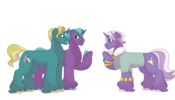 Size: 1280x732 | Tagged: safe, artist:itstechtock, imported from derpibooru, fat stacks, high roller, pearl ring, oc, oc only, pony, unicorn, clothes, las pegasus resident, male, old money, simple background, stallion, transparent background