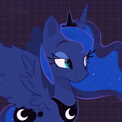 Size: 2048x2048 | Tagged: dead source, safe, artist:sodababie, artist:vanillavache, imported from derpibooru, princess luna, alicorn, pony, female, graph paper, high res, mare, solo, spread wings, wings