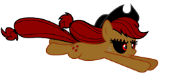 Size: 10801x5049 | Tagged: safe, artist:waleedtariqmmd, imported from derpibooru, applejack, earth pony, pony, .exe, applejack's hat, cowboy hat, fanart, hat, jumping, rainbow.exe, red eyes, scar, simple background, transparent background, vector