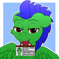 Size: 2000x2000 | Tagged: safe, artist:h3nger, imported from derpibooru, oc, oc only, oc:pixel thunder, pegasus, pony, horny on main, male, solo, vulgar