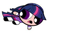 Size: 800x461 | Tagged: safe, artist:crimsoncow, imported from derpibooru, twilight sparkle, human, button, buttons, clothes, crossover, flying, hairstyle, humanized, powerpuffified, shoes, simple background, solo, story included, the powerpuff girls, transparent background