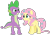 Size: 721x498 | Tagged: safe, artist:jadeharmony, artist:jadethepegasus, imported from derpibooru, fluttershy, spike, female, flutterspike, male, older, older spike, shipping, simple background, straight, transparent background