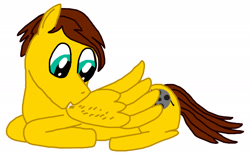 Size: 2644x1674 | Tagged: safe, artist:sb1991, imported from derpibooru, oc, oc only, oc:film reel, pegasus, pony, grooming, preening, simple background, solo