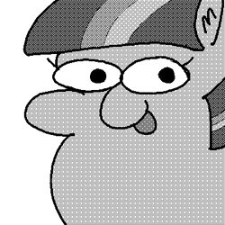 Size: 400x400 | Tagged: safe, artist:multi-faceted, imported from derpibooru, twilight sparkle, pony, unicorn, black and white, female, grayscale, monochrome, paint, simple background, solo, squatpony, twiggie, white background