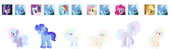 Size: 1280x370 | Tagged: safe, artist:disformed, imported from derpibooru, applejack, fluttershy, pinkie pie, rainbow dash, rarity, trixie, twilight sparkle, oc, female, lesbian, magical lesbian spawn, offspring, parent:applejack, parent:pinkie pie, parent:rainbow dash, parent:rarity, parent:trixie, parent:twilight sparkle, parents:rarixie, parents:tripplejack, parents:trixdash, parents:trixiepie, parents:trixieshy, parents:twixie, rarixie, shipping, tripplejack, trixdash, trixie gets all the mares, trixiepie, trixieshy, twixie