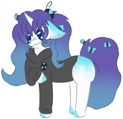 Size: 1920x1870 | Tagged: safe, artist:pasteldraws, imported from derpibooru, butterfly, pony, unicorn, clothes, freckles, hoodie, ponytail, redesign, simple background, solo, transparent background