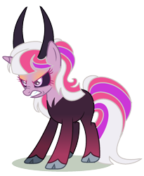 Size: 1128x1376 | Tagged: safe, artist:princess-kitsune-tsu, artist:venomous-cookietwt, imported from derpibooru, oc, oc only, hybrid, base used, black sclera, female, interspecies offspring, offspring, parent:lord tirek, parent:twilight sparkle, parents:twirek, simple background, solo, transparent background