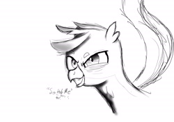 Size: 2481x1749 | Tagged: safe, artist:johnerose126, imported from derpibooru, gallus, griffon, bust, monochrome, portrait, solo